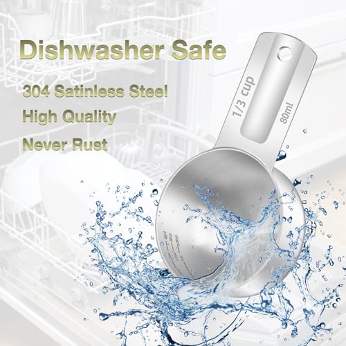 1PCS 1/3Cup (80ml, 2.6oz) Measuring Cup, Etched Inner Scale Measure Scoop