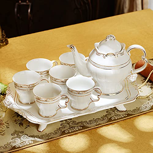 Porcelain Tea Set Ceramic Teapot with Cups and Saucers Set Colorful Floral Coffee Cup with Saucer in Gift Box A