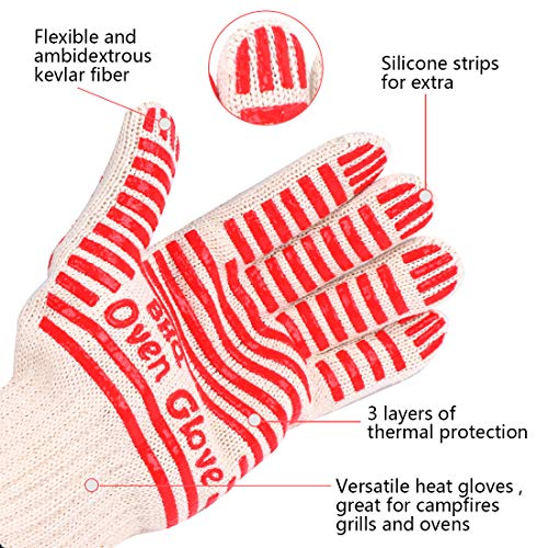 Oven Gloves Oven Mitts Heat Resistant Oven Mitts with Fingers (2 Count)