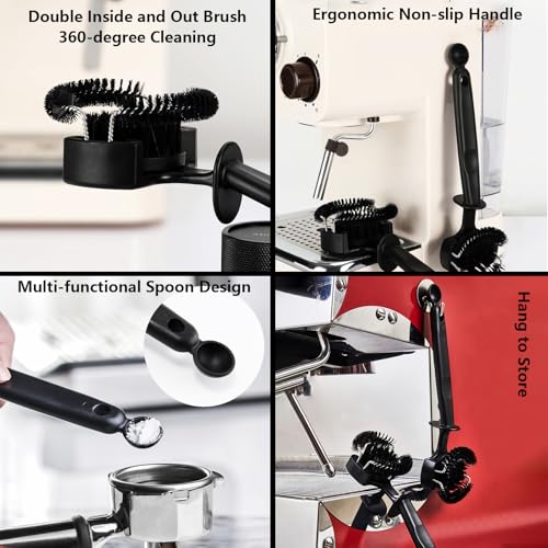 Espresso Coffee Machine Cleaning Brush Kit with Portafilter Cleaning Disc
