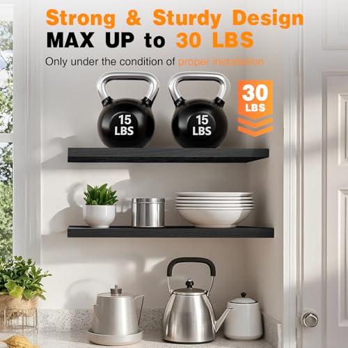 Black Floating Shelves 47.2in