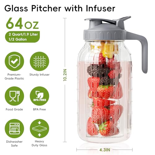 Glass Mason Jar Pitcher