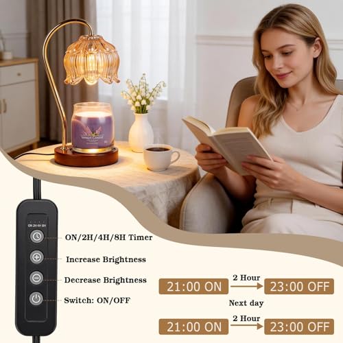 Flower Candle Warmer Lamp with Timer