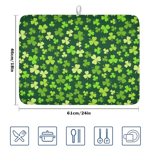 St. Patrick's Day Dish Drying Mat for Kitchen Counter