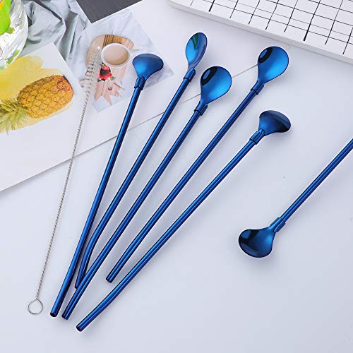 Straw Spoon 8PCS 8.5inch 18 (8 Count)