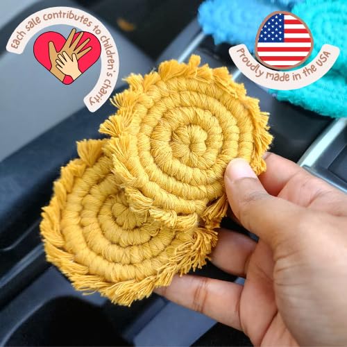 Cotton Car Coasters for Cup Holders (2 Count)