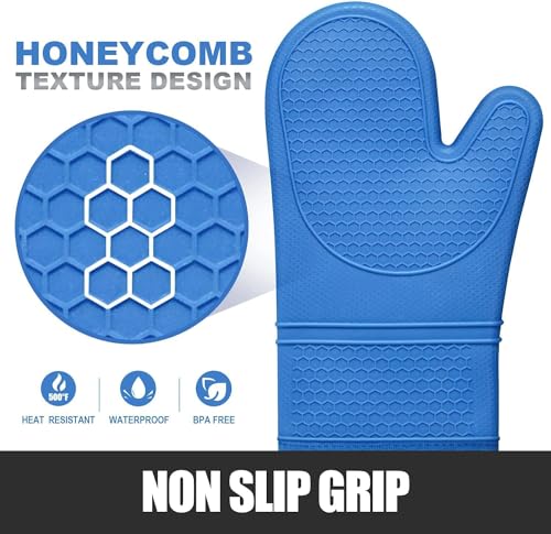 Silicone Oven Mitts and Pot Holders Sets