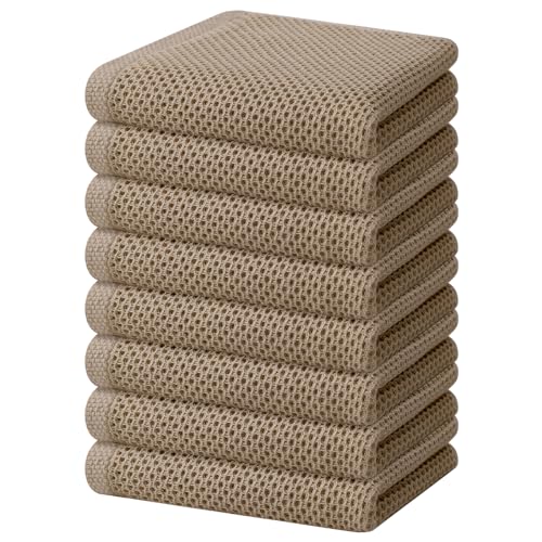100% Cotton Waffle Weave Kitchen Dish Towels 8 (8 Count)