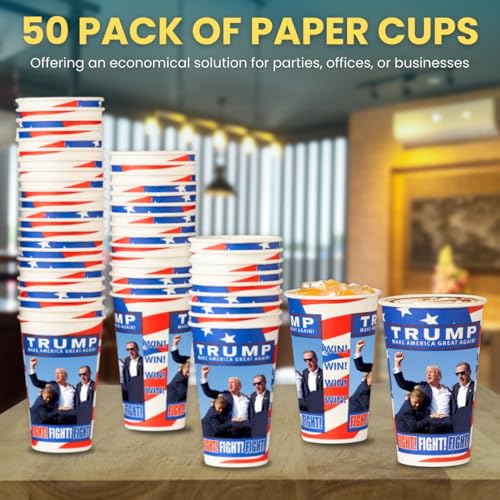 Trump Design Disposable Paper Coffee Cups (50 Count)