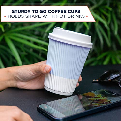 12 oz Disposable Travel Coffee Cups (80 Count)