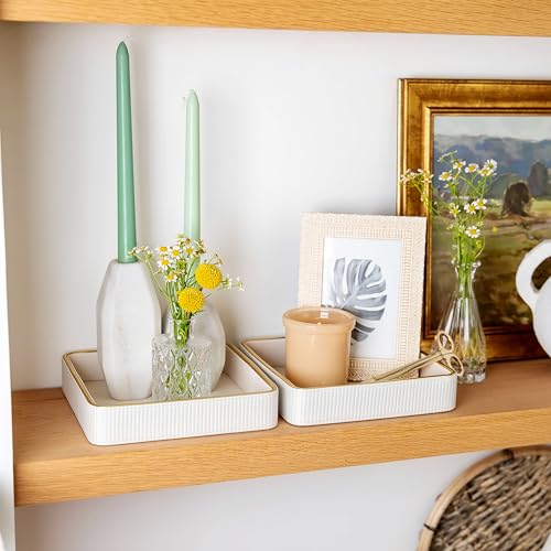 2 Pack White Catch All Trays for Jewelry (2 Count)