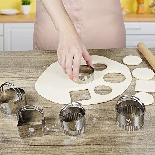 M JNGMEI 6 Pieces Stainless Steel Cookie Cutter Set 2''