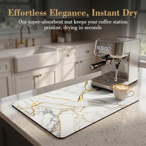 Coffee Mat or Dish Drying Mat Super Absorbent Drying Marble pattern Mat
