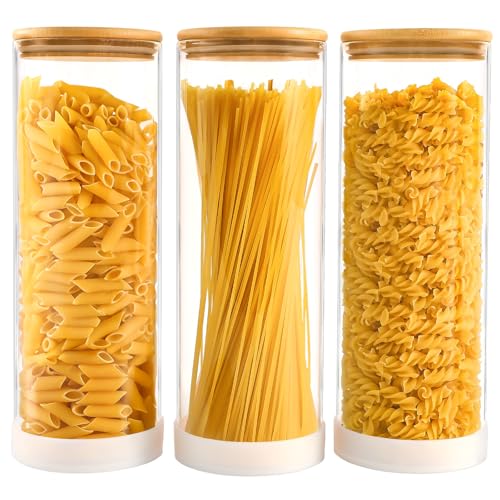 73oz Glass Spaghetti Pasta Containers for Pantry Organization (3 Count)