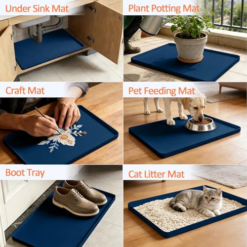 Silicone Coffee Maker Mat with Lip for Countertops