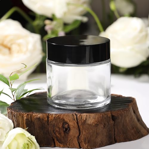 2oz Glass Cosmetic Jars With Lids 3pcs Small Makeup Containers (3 Count)