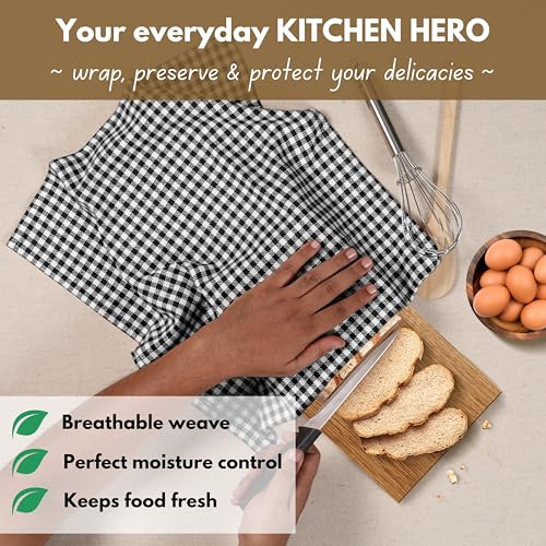 100% Cotton Gingham Farmhouse Kitchen Dish Towel 4 Pack 16"x26"