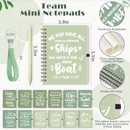 24 Set 96 Pcs Team Appreciation Gift Set Inspirational Employee Appreciation Gift Bulk 16 oz Coffee Cups with Team Notebook Pen Keychains for Staff Teacher (24 Count)