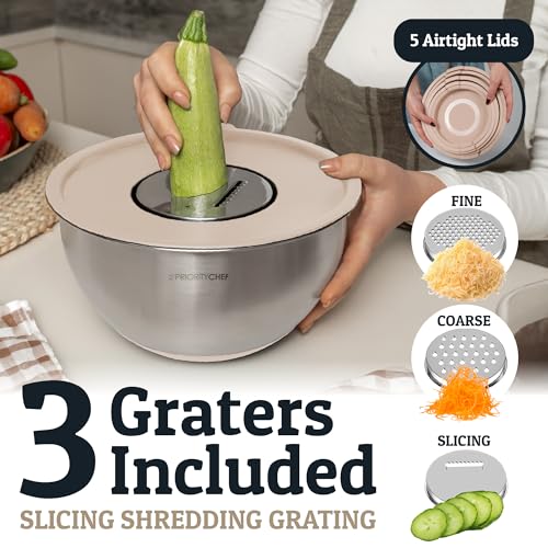 Stainless Steel Mixing Bowls with Lids Set