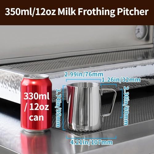 12oz Milk Frothing Pitcher Stainless Steel Espresso Steaming Jug