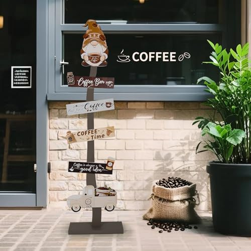 Lighted Wood Coffee Bar Porch Sign (50 bulbs Count)