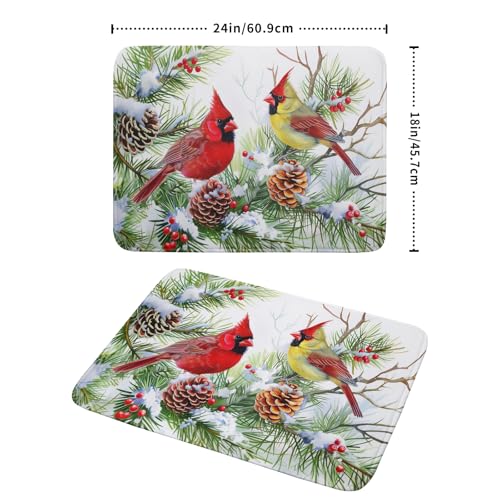 Red Birds Dish Drying Mat