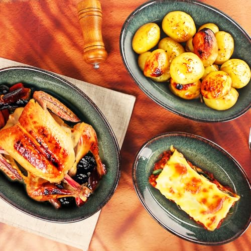 Oval 9.5 x 7 Inch Ceramic Pie Pan Quiche Baking Dish Set of 2 (2 Count)