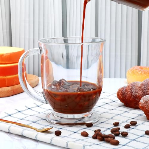 Set of 4 Clear Glass Coffee Mugs (4 Count)