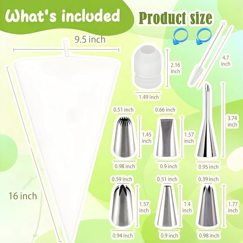 USHYMJT Piping Bags and Tips Set (11 Count)