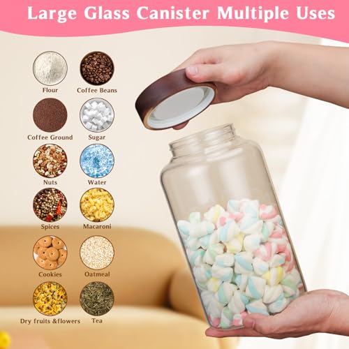 Large Glass Coffee Jars with Spoon