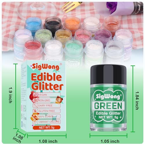 Green Edible Glitter
