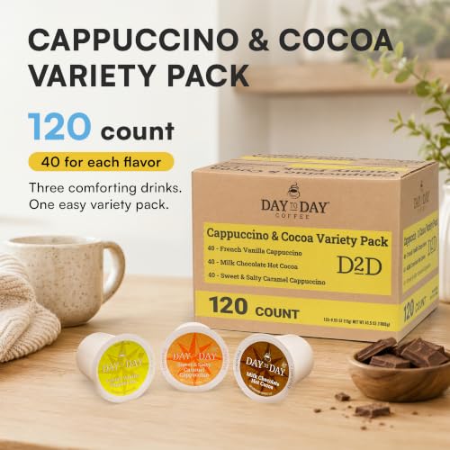 Day To Day Cappuccino and Hot Cocoa Pods (120 Count)