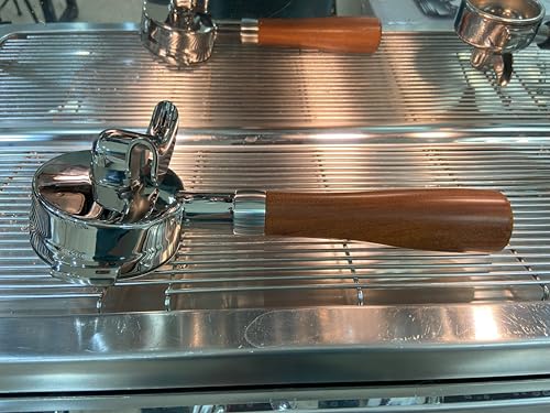 58mm Double Spout Portafilter Compatible with La Marzocco Espresso Machine Stainless Steel Espresso Portafilter with Double Shot Filter Basket Espresso Accessories