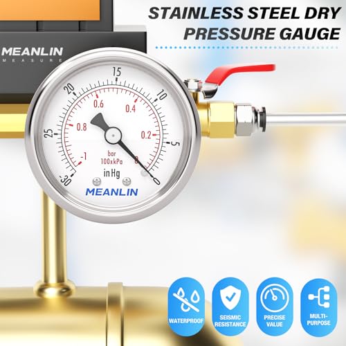 30inHG~0Psi Vacuum Gauge Stainless Steel 1