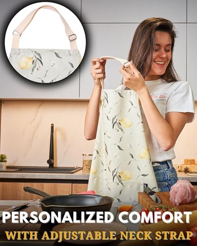 Premium Adjustable Cooking Colored Aprons for Women with Pockets