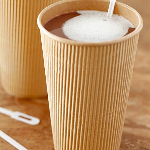 Coffee Cups 500 Pack of 16 oz Ripple Wall Insulated Coffee Cups Non (500 Count)