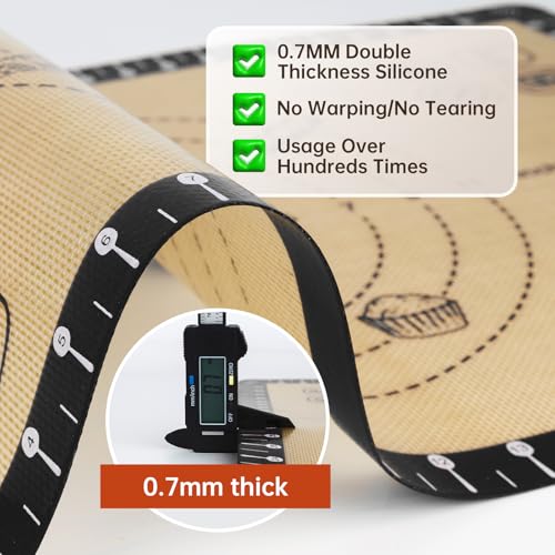 Extra Thick Silicone Baking Mat with 10 Easy Recipes