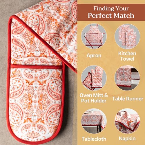 Double Oven Mitts 100% Cotton Double Oven Glove