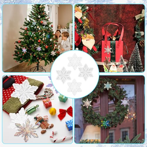 4Pcs Christmas Snowflake Silicone Mold Resin Ornament Molds for Epoxy Resin