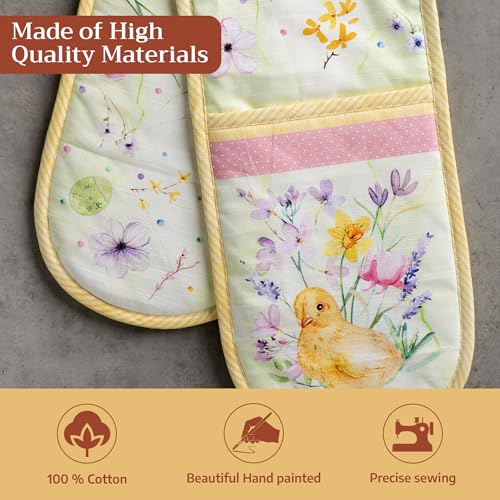 Double Oven Mitts 100% Cotton Double Oven Glove