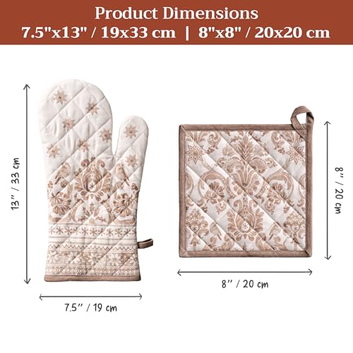 100% Cotton Oven Mitt & Pot Holder Set (2 Count)