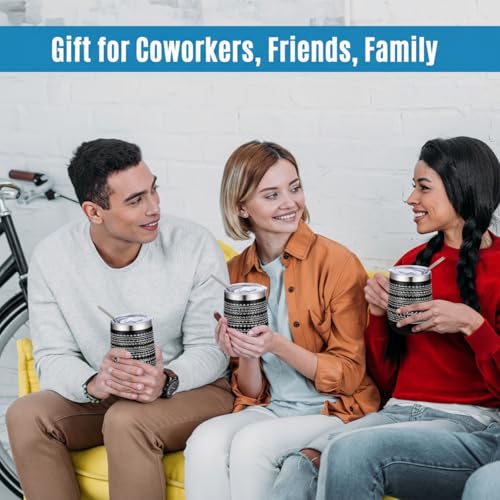 4 Pcs 12 oz Funny Message Coffee Mug Birthday White Elephant Gifts Stainless Steel Insulated Tumblers Wine Cup Gag Gift for for Employee Appreciation Coworkers Friends Father (4 Count)