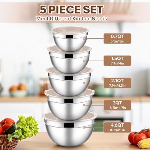 Mixing Bowls with Lids Set (5 Count)