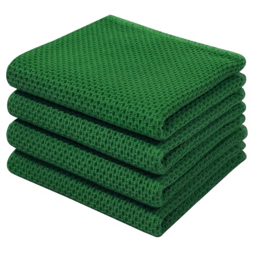 100% Cotton Waffle Weave Kitchen Dish Towels 4 (4 Count)