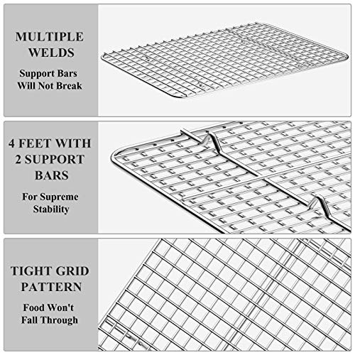 Baking Sheet with Cooling Rack Set [2 Sheets + 2 Racks]