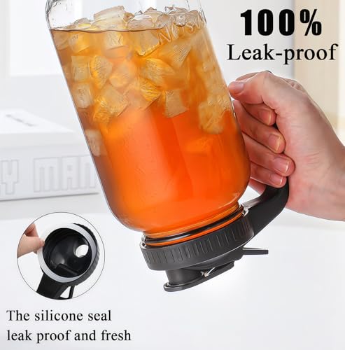 64oz Glass Pitcher Carafes With Handle and Lid