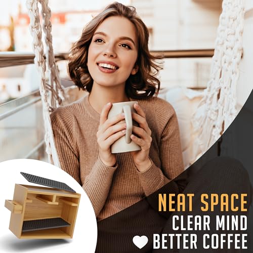 Organizer Stand for AeroPress Bamboo Coffee Caddy Original Black