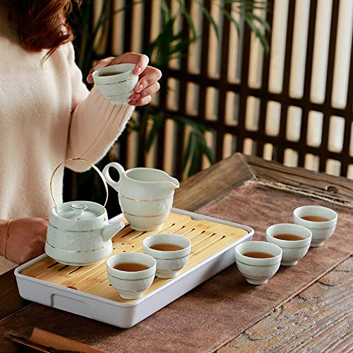 Tea Set Personality Tea Set Red Glaze Black Handle Oblique Teapot Oblique Teacup 10 Ceramic Tea Set Gift Box