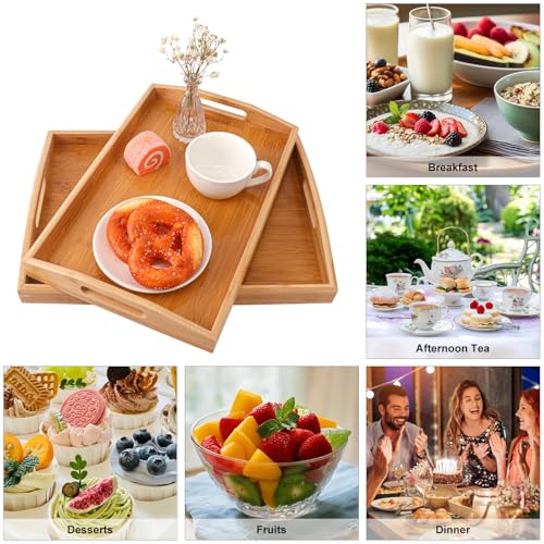 2 PCS Bamboo Serving Tray (2 Count)