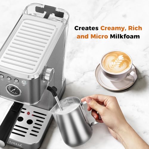 Elite Espresso Coffee Machine with Steam Wand for Cappuccino